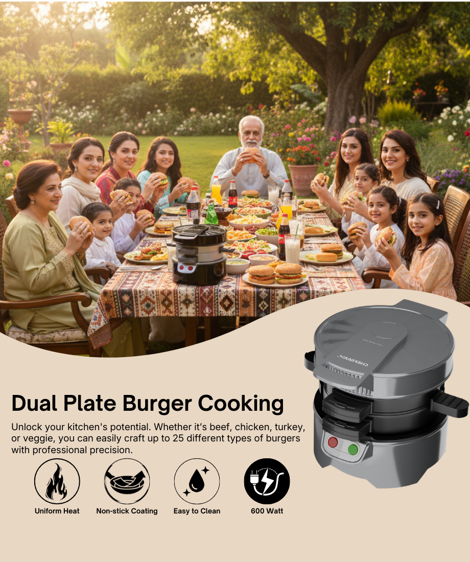 CHEFMAX Burger Makers Machine 600w